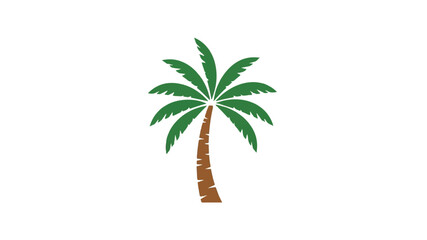 Obraz premium Vibrant tropical palm tree illustration with colorful foliage and sky