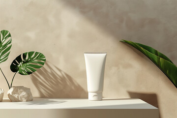 Cosmetic Product on a Minimalist Natural Background