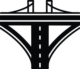 Expressway Sign Silhouette Vector Art Illustration