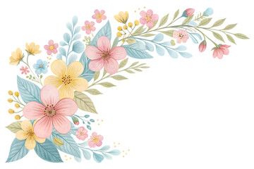 Obraz premium Soft pastel floral border arrangement elegant design
