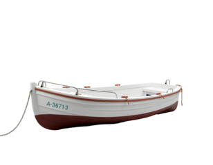 White and Brown Boat on Transparent Background