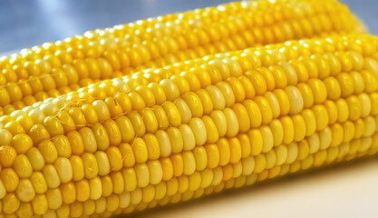 Close up of boiled corn