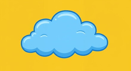 Cartoon cloud graphic on yellow background