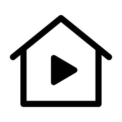 Illustration showing black remote work icon, from home, on white background