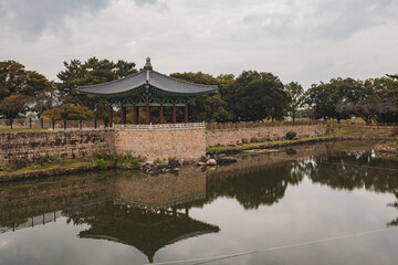 Naklejka premium Donggung Palace & Wolji Pond in Gyeongju ancient catital of South Korea