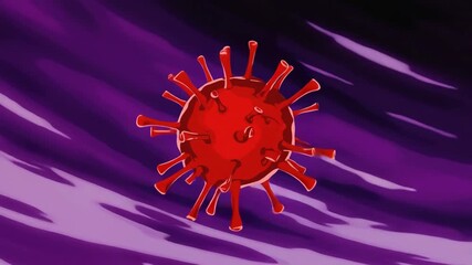 A cartoon illustration of a red virus particle - Powered by Adobe