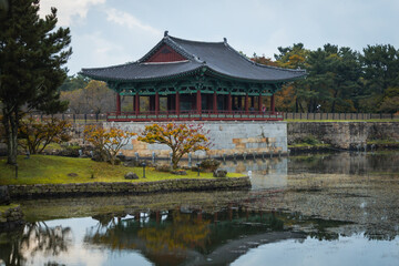 Naklejka premium Donggung Palace & Wolji Pond in Gyeongju ancient catital of South Korea