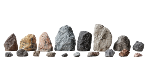 Assorted rocks of various sizes and colors