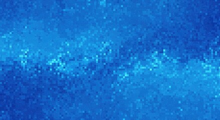 a pixelated blue background with varying shades and textures creating a mosaic look