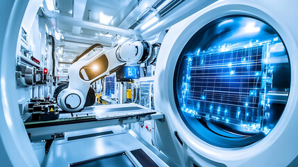 Advanced Robotic Arm in High-Tech Laboratory Environment