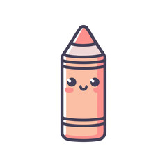Cute cartoon crayon character with a smiling face, colorful design, suitable for children's art themes