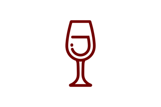 Glass of wine. Minimalist trendy contemporary design. Best for logo, posters, prints, cards, menu concept and branding design.