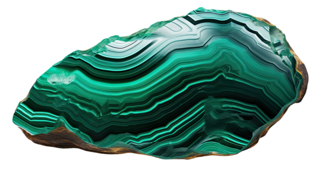 Beautiful green malachite mineral crystal stone with natural texture banded surface gemstone background
