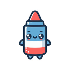Cute cartoon illustration of a smiling glue bottle character with a playful design