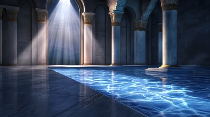 Hope A prayerful moment inside a sacred temple, radiating hope and deep faith.