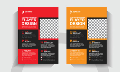 Fototapeta premium Professional Corporate Business Flyer Template. Creative Minimal Geometric Layouts for Marketing, Poster, Brochure and Advertising. 