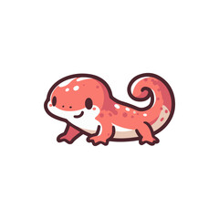 Cute cartoon salamander character with a joyful expression, set against a simple white background