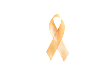 Colourful ribbon breast cancer symbol on transparent background.