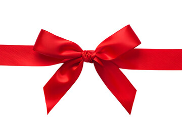 Fototapeta premium Red bow, isolated on transparent background.