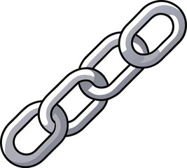 Obraz premium Shiny silver chain link loop vector illustration scalable eps graphic transparent background