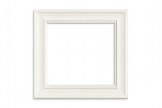 White frame with transparent background, perfect for adding your images or text, creating personalized designs