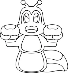 Caterpillar Boxer Boxing gloves Boxing Animal VectorGraphic Art Illustration