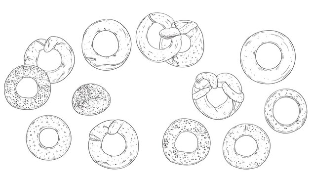 Assorted bakery goods illustration