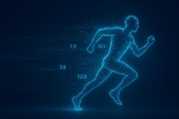 Futuristic athlete data visualization concept
