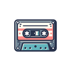 Vintage cassette tape illustration with colorful design, symbolizing retro music culture