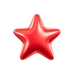 Obraz premium Shiny Red Star Shape Isolated on Transparent Background 3D Render