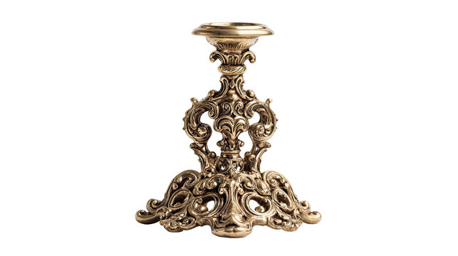 Ornate gold candleholder with intricate details