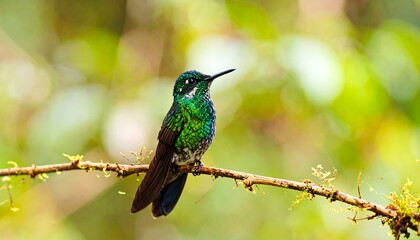 Fototapeta premium Vibrant hummingbird perched on a branch