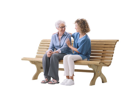 Caregiver comforting a senior patient