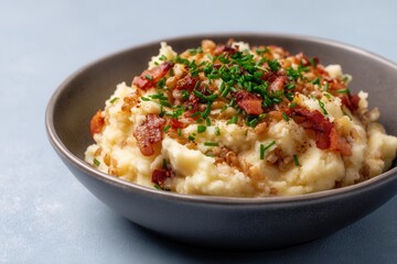 Mulgipuder is Served in a Charcoal Bowl on Pale Blue Surface