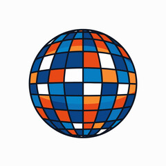 Abstract Retro Disco Ball Sphere With Colorful Geometric Panels Representing Celebration And Fun