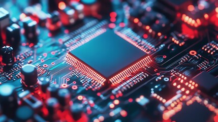 Fototapeta premium Engineers are designing power-efficient microchips for IoT devices.