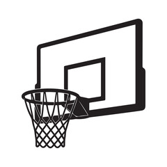 Set Basketball hoop icon. Vector concept illustration for design. Vector black silhouette. with white background