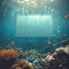 Underwater billboard with coral reef
