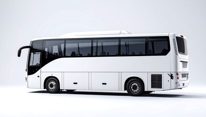 White bus on white background
