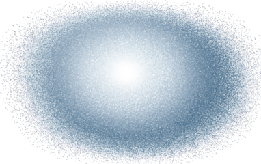 Celestial oval galaxy, light center, speckled halo