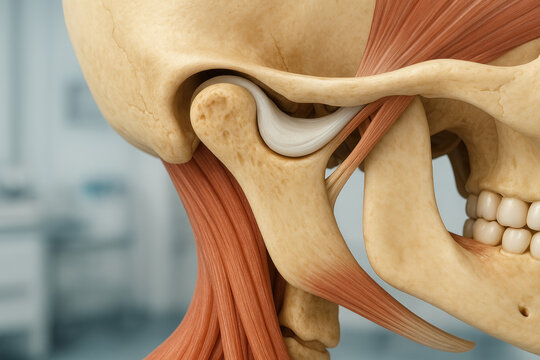 Temporomandibular Joint (TMJ) Anatomy Illustration, Skeletal System, Jaw Joint [Illustration]
