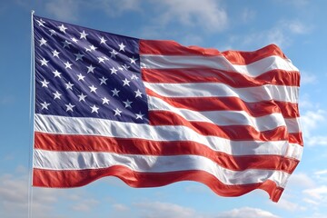 Flag USA- The USA flag blowing in the wind. Seamless loop.