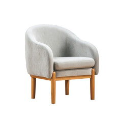 Fototapeta premium Modern grey armchair isolated on transparent background