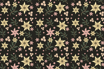 Flower Pattern With Light Beige Petals
