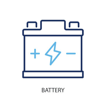 Battery thin line vector icons.
