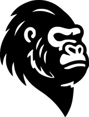 gorilla silhouettes sign, symbol, vector, art