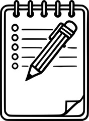 Notepad edit document with pencil icon. sign, symbol, vector, art