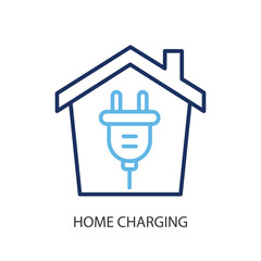 Home charging thin line vector icons.