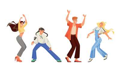 Dancing Friends Experiencing Joyful Energy and Expressive Movement In Action Together