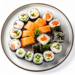 sushi on a white plate